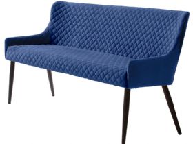 Whitney quilted blue dining bench
