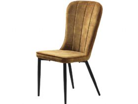 Monroe amber velvet dining chair available at Lee Longlands