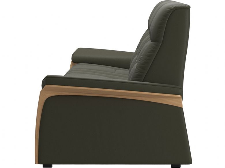 Stressless Mary by Ekornes in Paloma Dark Olive with Oak Arms