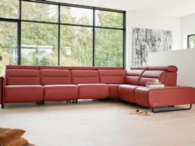 Ekornes Emily modular leather sofas available at Lee Longlands