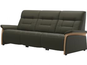 Ekornes Mary 3 Power 3 Seat Sofa Quickship in Paloma Dark Olive leather