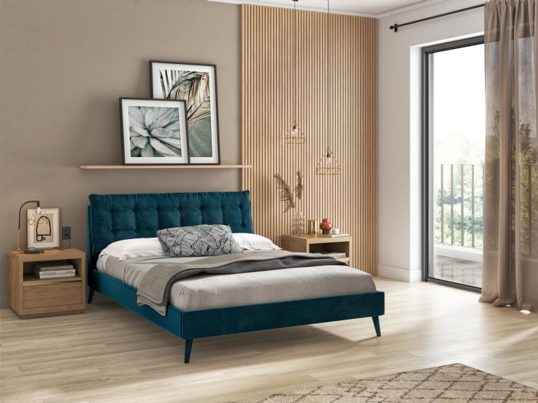 Harlow blue double bedframe available at Lee Longlands