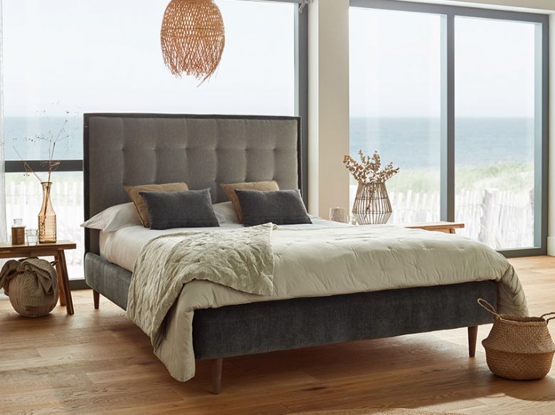 Minx grey fabric bed various sizes available