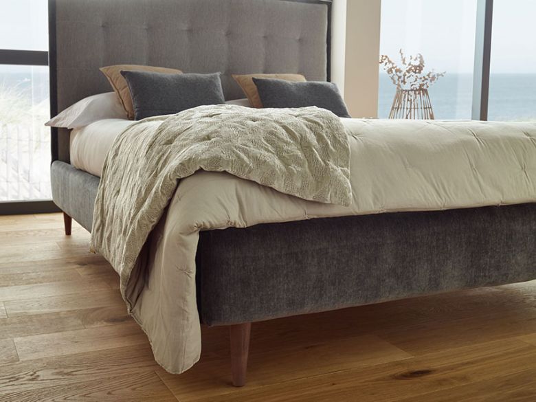 Minx grey bed available as double king or super king
