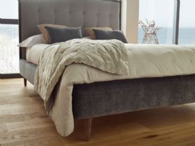 Minx grey bed available as double king or super king