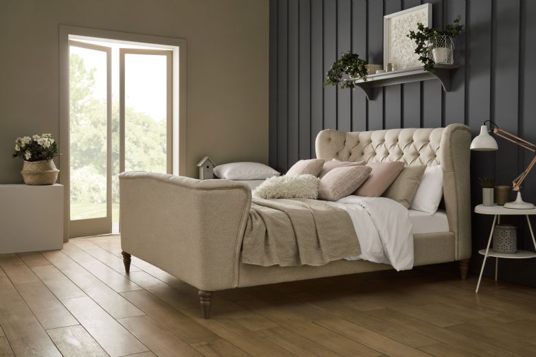 Cheltenham beige kingsize bed frame