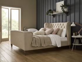Cheltenham neutral fabric bed ottoman