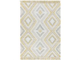 Fern grey and yellow geometric outdoor rug