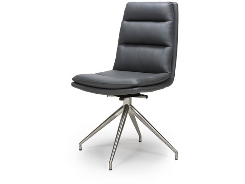 Tari grey with steel legs dining chair at Lee Longlands