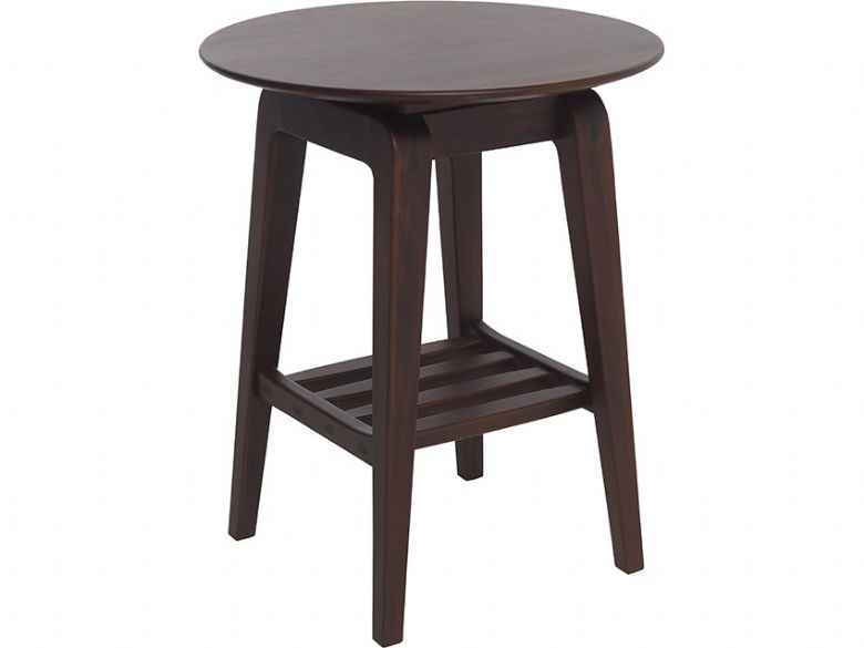 Ercol Lugo dark wood side table with matt lacquer finish