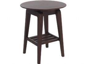 Ercol Lugo dark wood side table with matt lacquer finish