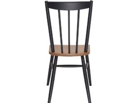 Ercol Monza black chair with oak finish seat