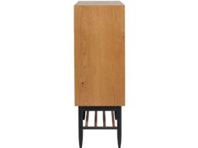 Ercol Monza display cabinet oak with painted black base for contrast