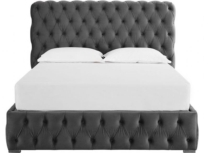 Mila grey 4'6 ottoman bed