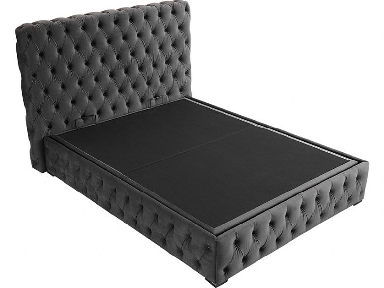 Mila grey super king ottoman bed