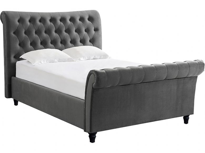 Hazel double bedframe with button detail