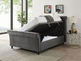 Hazel grey sleigh bed finance options available