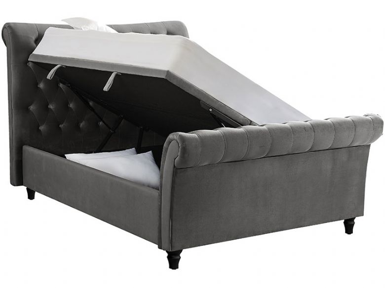Hazel grey sleigh bed for 180cm mattress