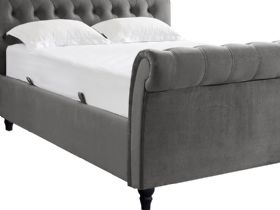 Hazel ottoman bed frame with scroll back in double king and super king sizes