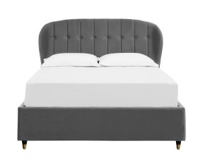 Paisley grey bed frame with fluted headboard