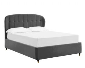 Paisley grey velvet kingsize ottoman bed frame