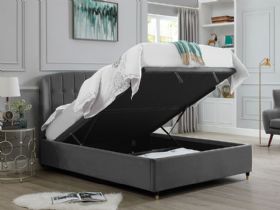 Paisley super king grey velvet bed frame