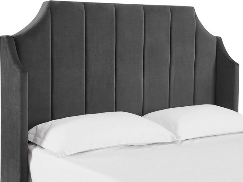 Grey art deco style double bed