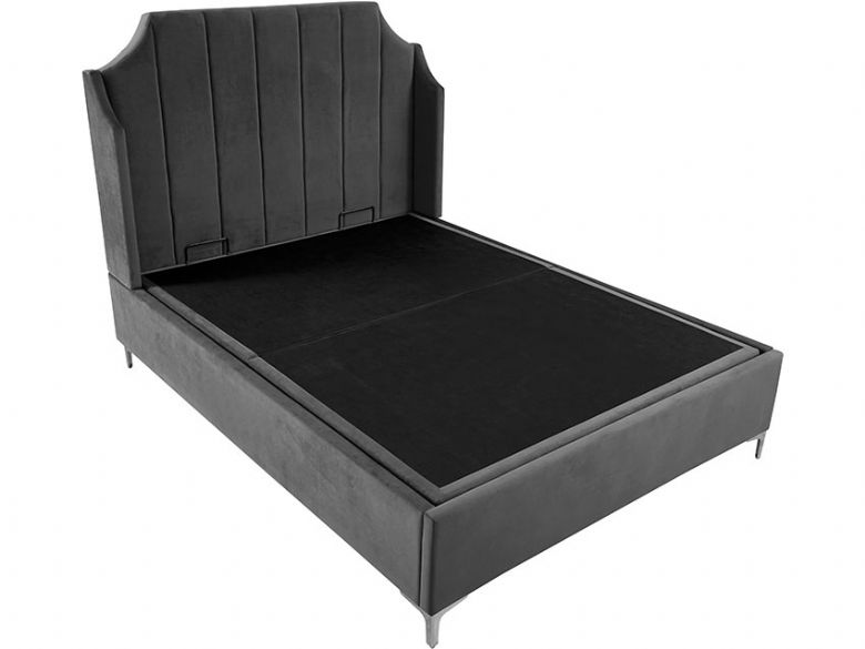 Grey art deco super king size bed frame