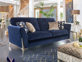 Eros modern sofa collection in blue and gold at Lee Longlands