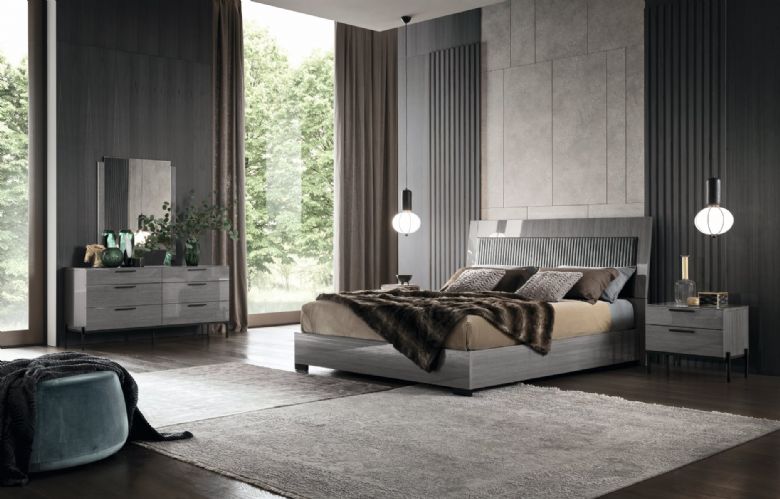 Sotomura modern grey bed frame available at Lee Longlands