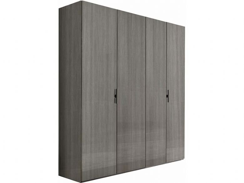 Sotomura grey modern 4 door wardrobe available at Lee Longlands