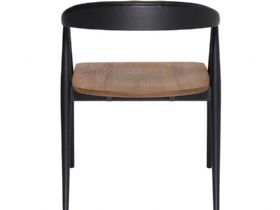 Ercol Como curved back black and oak chair