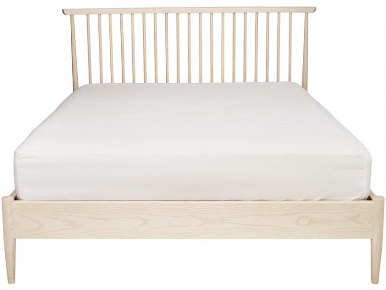 Ercol Salina pale timber bed with spindle back headboard