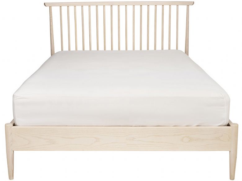 Ercol Salina spindle back bed with pale timber finish
