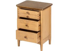 Marvic wooden bedside table with 3 drawers