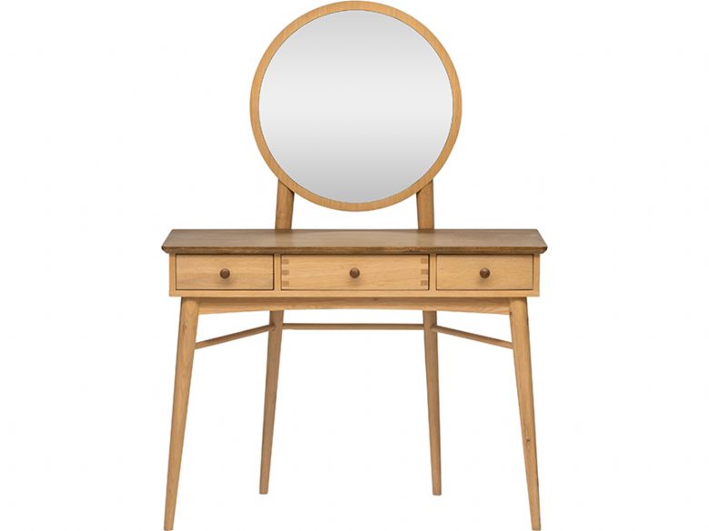 Marvic wooden dressing table and round mirror