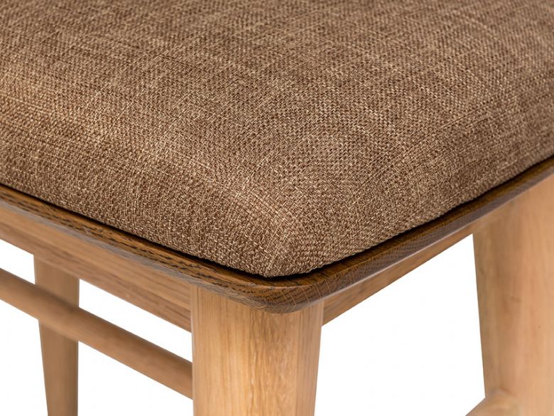 Marvic wooden dressing table stool with fabric seat