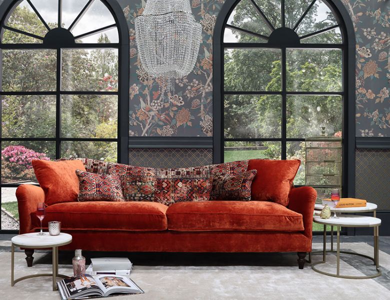 Tiffany velvet sofa range available at Lee Longlands