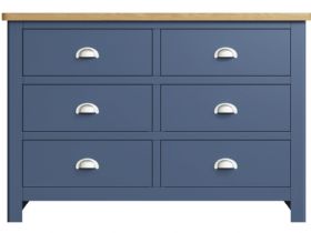 Broadway blue 6 drawer chest of drawers