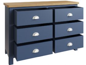 Broadway blue 6 drawer chest of drawers