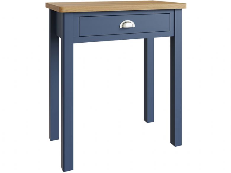 Broadway blue dressing table with oak top - at Lee Longlands