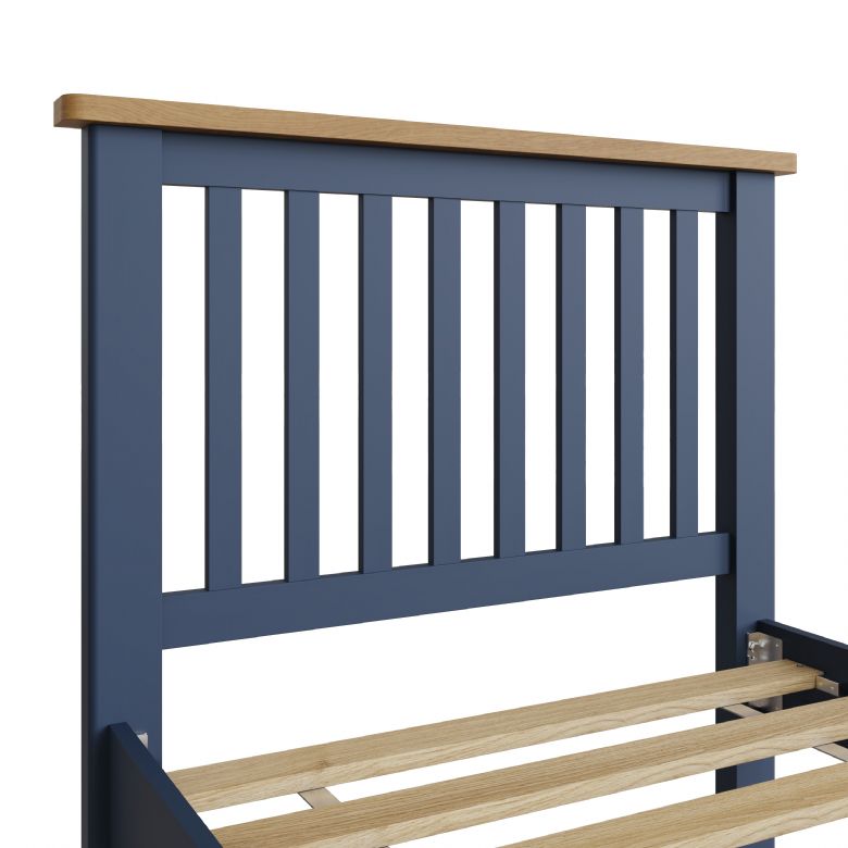Broadway blue and oak single bed frame