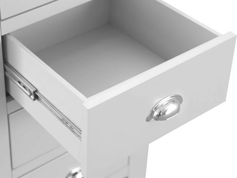 Charlbury slim white chest with 4 drawers