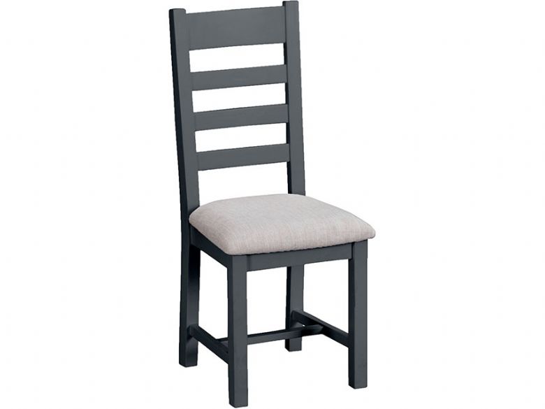 Charlbury grey ladder back dining chair with fabric seat