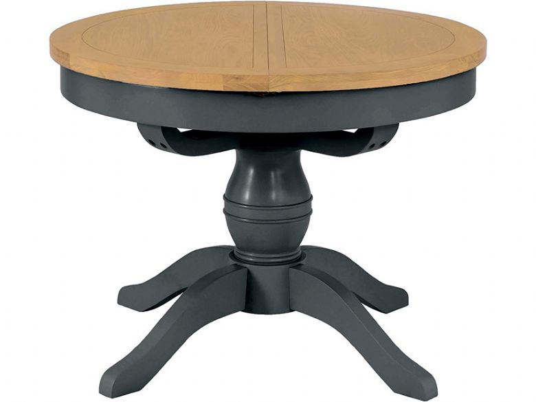 Charlbury round grey extending butterfly table available at Lee Longlands