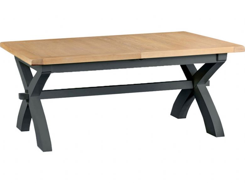 Charlbury 180cm grey cross extending dining table available at Lee Longlands