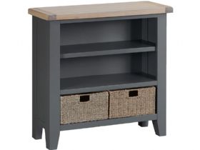 Charlbury small wide grey bookcase available at Lee Longlands