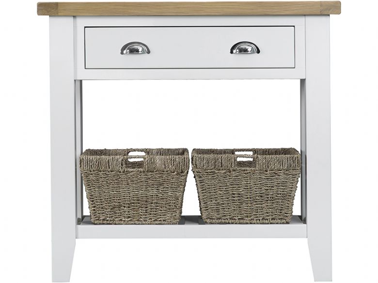 Charlbury painted console table with baskets