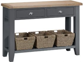 Charlbury large grey console table available at Lee Longlands