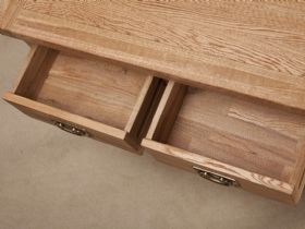 Hemingford oak console table with 2 drawers
